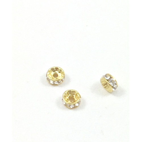 Swarovski rondelle 4x2mm crystal clear gold plated